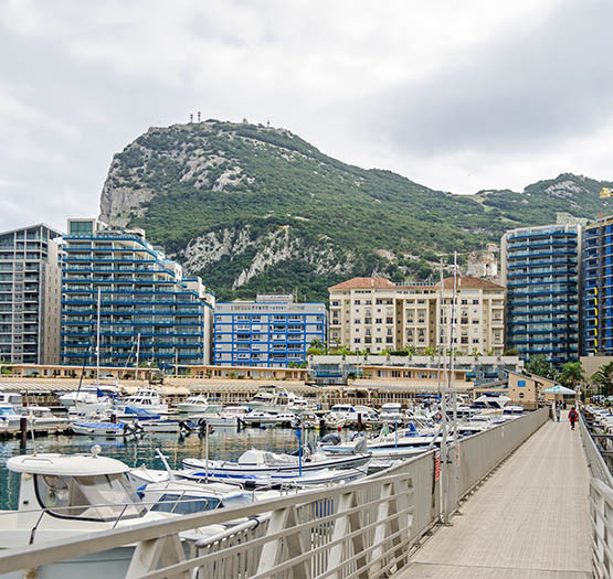 Gibraltar Moorish Castle seen from Casemates Square